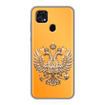 Силиконовый чехол на ZTE Blade 20 Smart с принтом Герб Флаг России