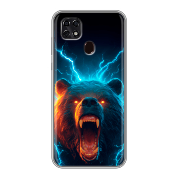 Силиконовый чехол на ZTE Blade 20 Smart с принтом Медведь