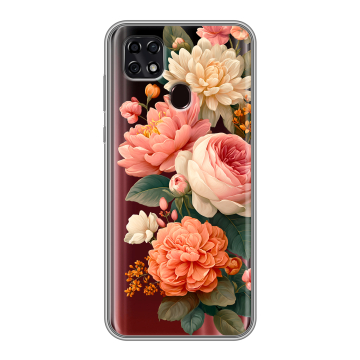 Силиконовый чехол на ZTE Blade 20 Smart с принтом цветы
