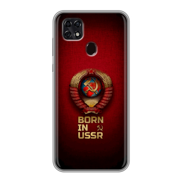 Силиконовый чехол на ZTE Blade 20 Smart с принтом Флаг Герб СССР