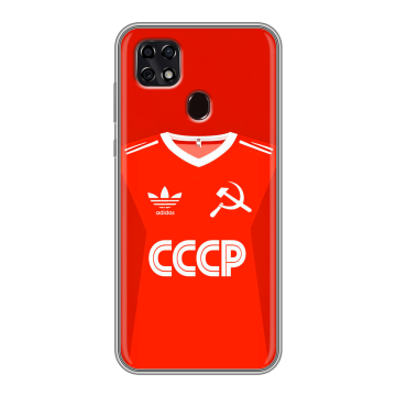 Силиконовый чехол на ZTE Blade 20 Smart с принтом Флаг Герб СССР