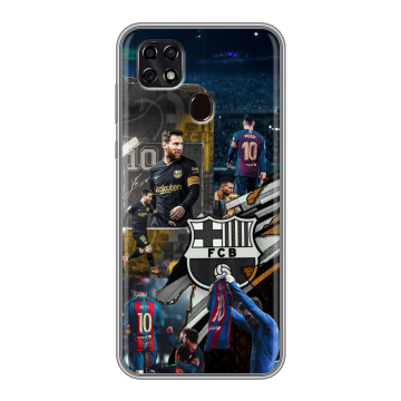 Силиконовый чехол на ZTE Blade 20 Smart с принтом Messi Barcelona