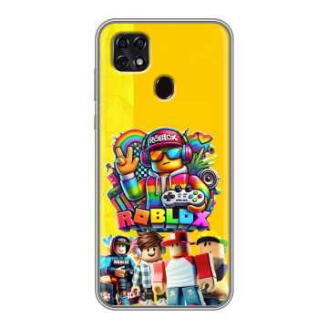 Силиконовый чехол на ZTE Blade 20 Smart с принтом Roblox Роблокс