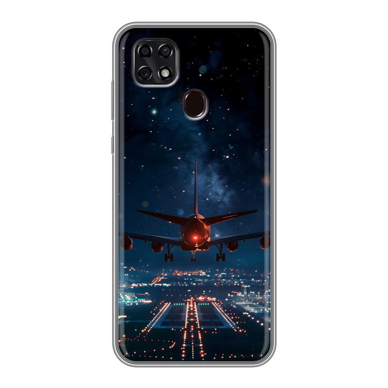Силиконовый чехол на ZTE Blade 20 Smart с принтом самолет Силиконовый чехол на ZTE Blade 20 Smart с принтом самолет