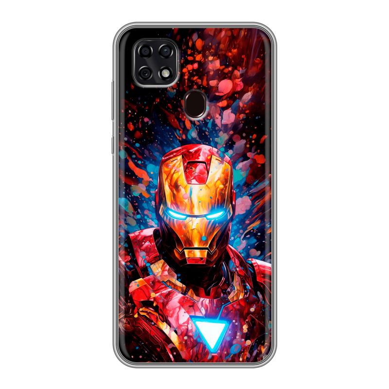 Силиконовый чехол на ZTE Blade 20 Smart с принтом Железный человек Ironman Силиконовый чехол на ZTE Blade 20 Smart с принтом Железный человек Ironman