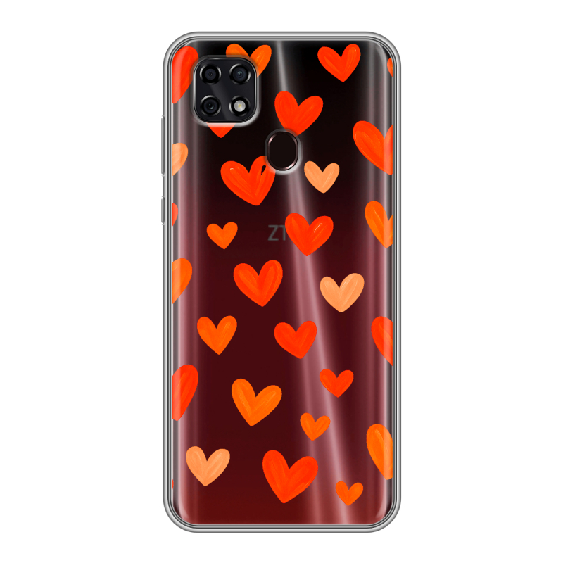 Силиконовый чехол на ZTE Blade 20 Smart с принтом Сердечки Силиконовый чехол на ZTE Blade 20 Smart с принтом Сердечки