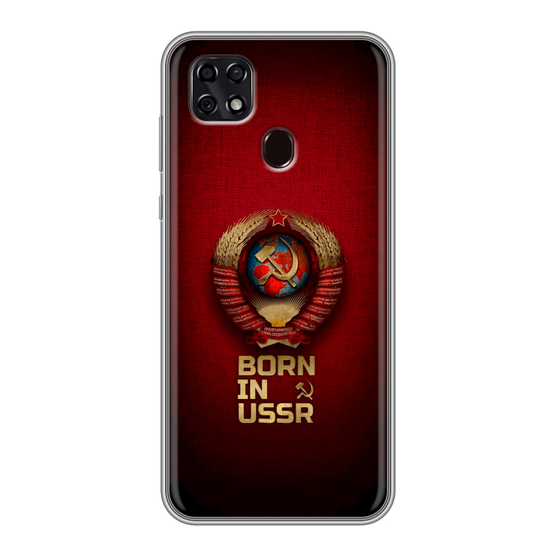 Силиконовый чехол на ZTE Blade 20 Smart с принтом Флаг Герб СССР Силиконовый чехол на ZTE Blade 20 Smart с принтом Флаг Герб СССР