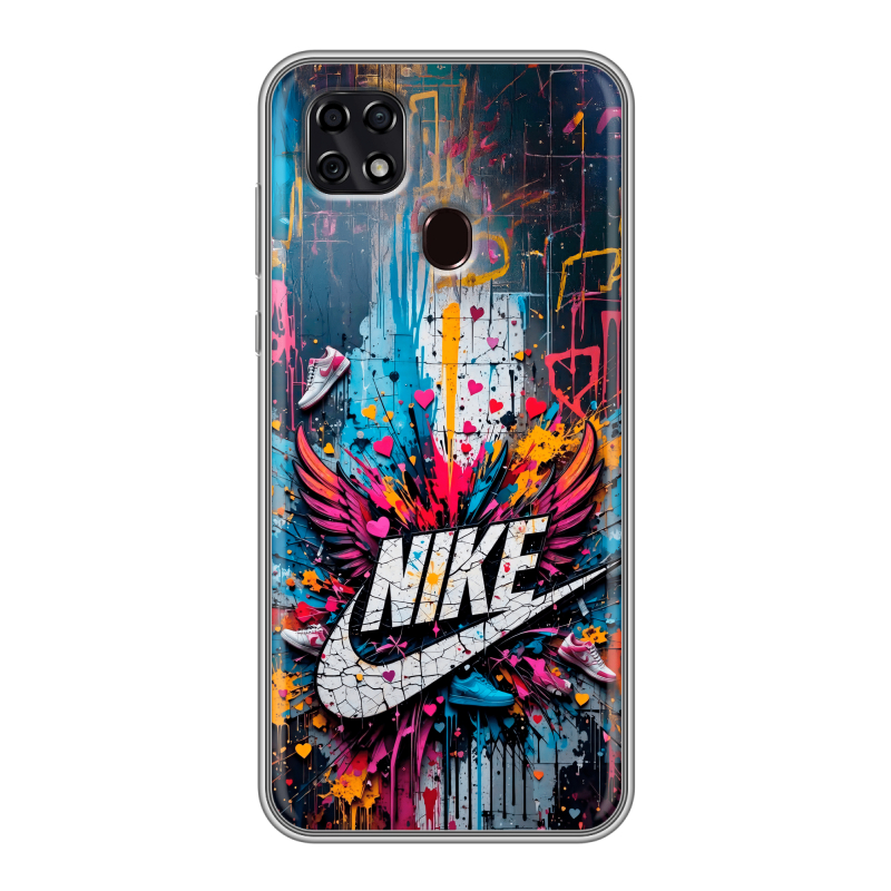 Силиконовый чехол на ZTE Blade 20 Smart с принтом Nike Найк Силиконовый чехол на ZTE Blade 20 Smart с принтом Nike Найк