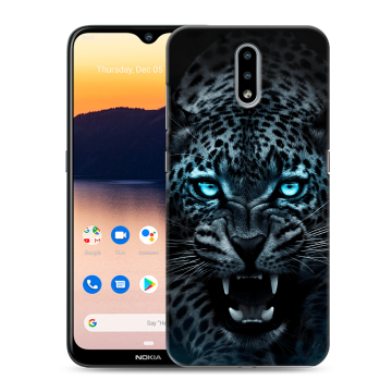 Силиконовый чехол на Nokia 2.3 с принтом Темный леопард Силиконовый чехол на Nokia 2.3 с принтом Темный леопард