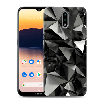 Силиконовый чехол на Nokia 2.3 с принтом Черные кристаллы Силиконовый чехол на Nokia 2.3 с принтом Черные кристаллы