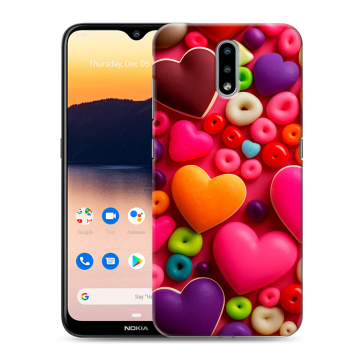 Силиконовый чехол на Nokia 2.3 с принтом Сердечки Силиконовый чехол на Nokia 2.3 с принтом Сердечки