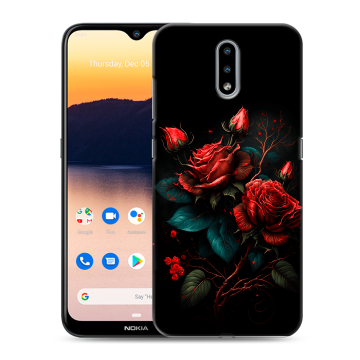 Силиконовый чехол на Nokia 2.3 с принтом Розы красные Силиконовый чехол на Nokia 2.3 с принтом Розы красные