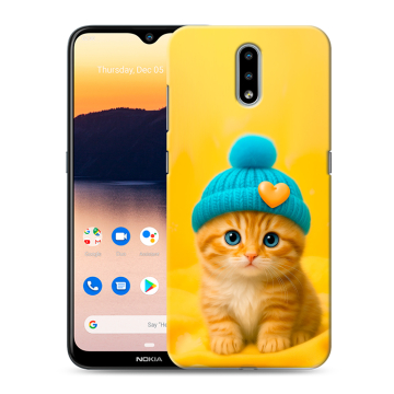 Силиконовый чехол на Nokia 2.3 с принтом Котенок в шапке Силиконовый чехол на Nokia 2.3 с принтом Котенок в шапке