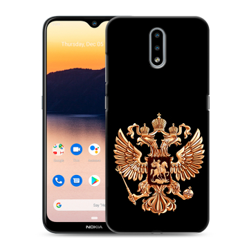 Силиконовый чехол на Nokia 2.3 с принтом Герб России золотой Силиконовый чехол на Nokia 2.3 с принтом Герб России золотой
