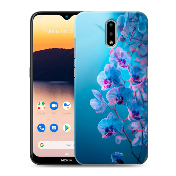 Силиконовый чехол на Nokia 2.3 с принтом голубые орхидеи Силиконовый чехол на Nokia 2.3 с принтом голубые орхидеи