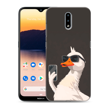 Силиконовый чехол на Nokia 2.3 с принтом утка в очках Силиконовый чехол на Nokia 2.3 с принтом утка в очках