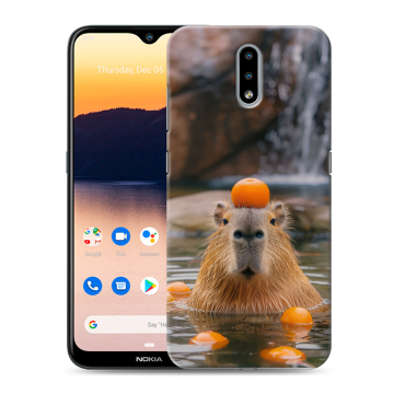 Силиконовый чехол на Nokia 2.3 с принтом Капибара с апельсином Силиконовый чехол на Nokia 2.3 с принтом Капибара с апельсином