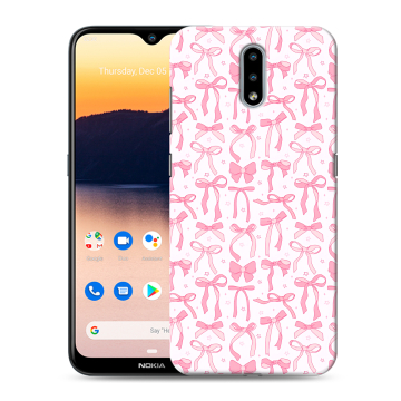 Силиконовый чехол на Nokia 2.3 с принтом Розовые бантики Силиконовый чехол на Nokia 2.3 с принтом Розовые бантики