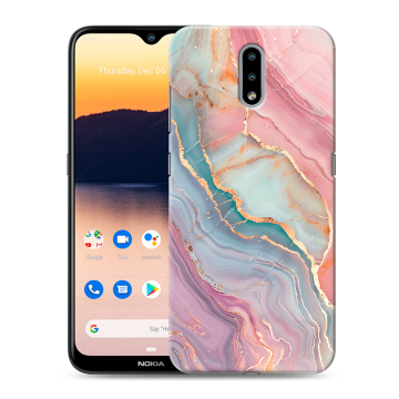 Силиконовый чехол на Nokia 2.3 с принтом розовый мрамор Силиконовый чехол на Nokia 2.3 с принтом розовый мрамор