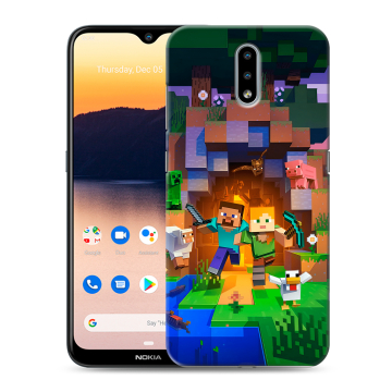 Силиконовый чехол на Nokia 2.3 с принтом Майнкрафт Minecraft