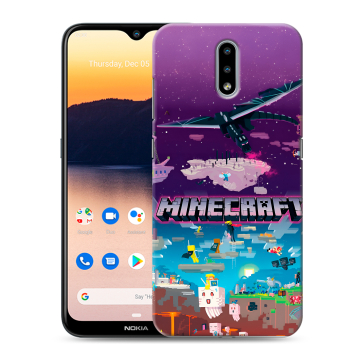 Силиконовый чехол на Nokia 2.3 с принтом Майнкрафт Minecraft