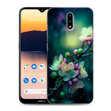 Силиконовый чехол на Nokia 2.3 с принтом Цветы и мрамор Силиконовый чехол на Nokia 2.3 с принтом Цветы и мрамор