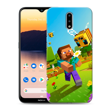 Силиконовый чехол на Nokia 2.3 с принтом Майнкрафт Minecraft Силиконовый чехол на Nokia 2.3 с принтом Майнкрафт Minecraft