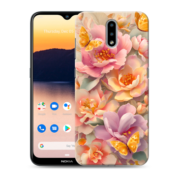 Силиконовый чехол на Nokia 2.3 с принтом Цветы и бабочки