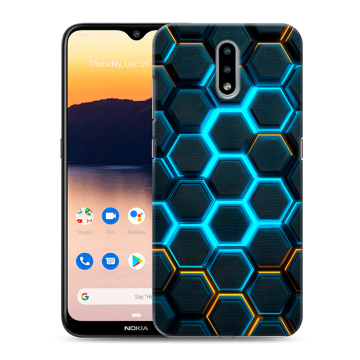 Силиконовый чехол на Nokia 2.3 с принтом Неоновые соты