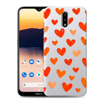 Силиконовый чехол на Nokia 2.3 с принтом Сердечки