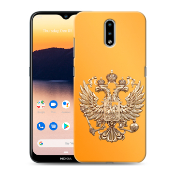Силиконовый чехол на Nokia 2.3 с принтом Герб Флаг России