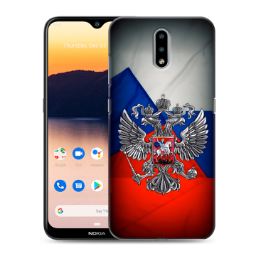 Силиконовый чехол на Nokia 2.3 с принтом Флаг России Силиконовый чехол на Nokia 2.3 с принтом Флаг России