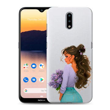 Силиконовый чехол на Nokia 2.3 с принтом девушка цветы
