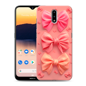 Силиконовый чехол на Nokia 2.3 с принтом Розовые бантики Силиконовый чехол на Nokia 2.3 с принтом Розовые бантики