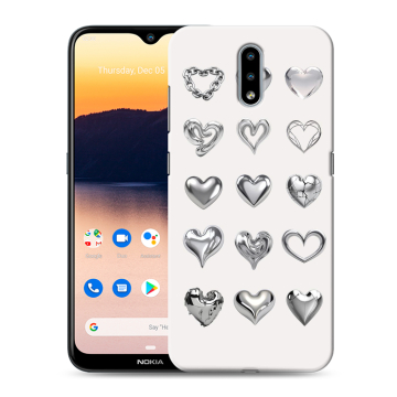 Силиконовый чехол на Nokia 2.3 с принтом Y2K сердечки Силиконовый чехол на Nokia 2.3 с принтом Y2K сердечки