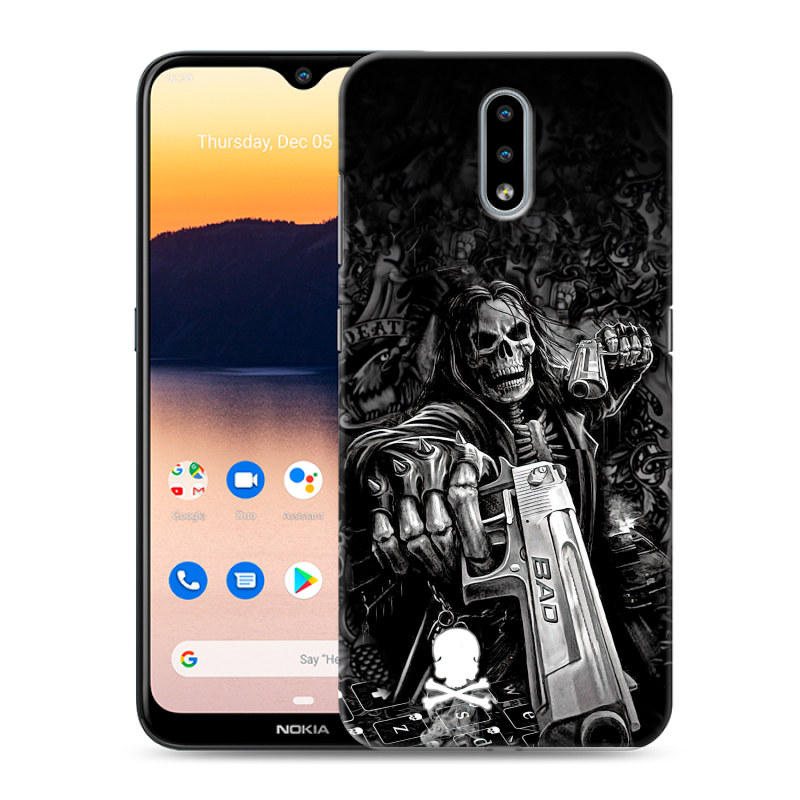 Силиконовый противоударный чехол на Nokia 2.3 с принтом Скелет Силиконовый противоударный чехол на Nokia 2.3 с принтом Скелет