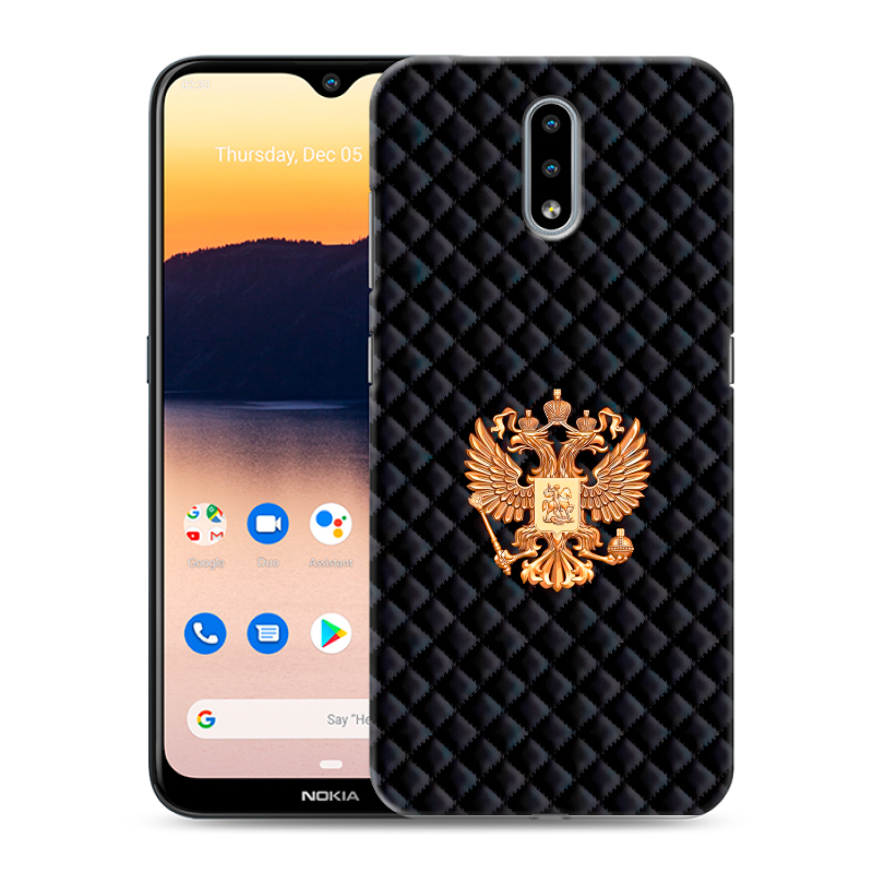 Силиконовый противоударный чехол на Nokia 2.3 с принтом Герб России принт Силиконовый противоударный чехол на Nokia 2.3 с принтом Герб России принт