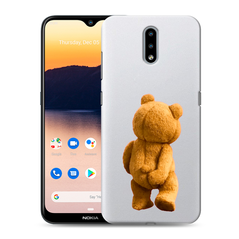 Силиконовый противоударный чехол на Nokia 2.3 с принтом Медведь Силиконовый противоударный чехол на Nokia 2.3 с принтом Медведь
