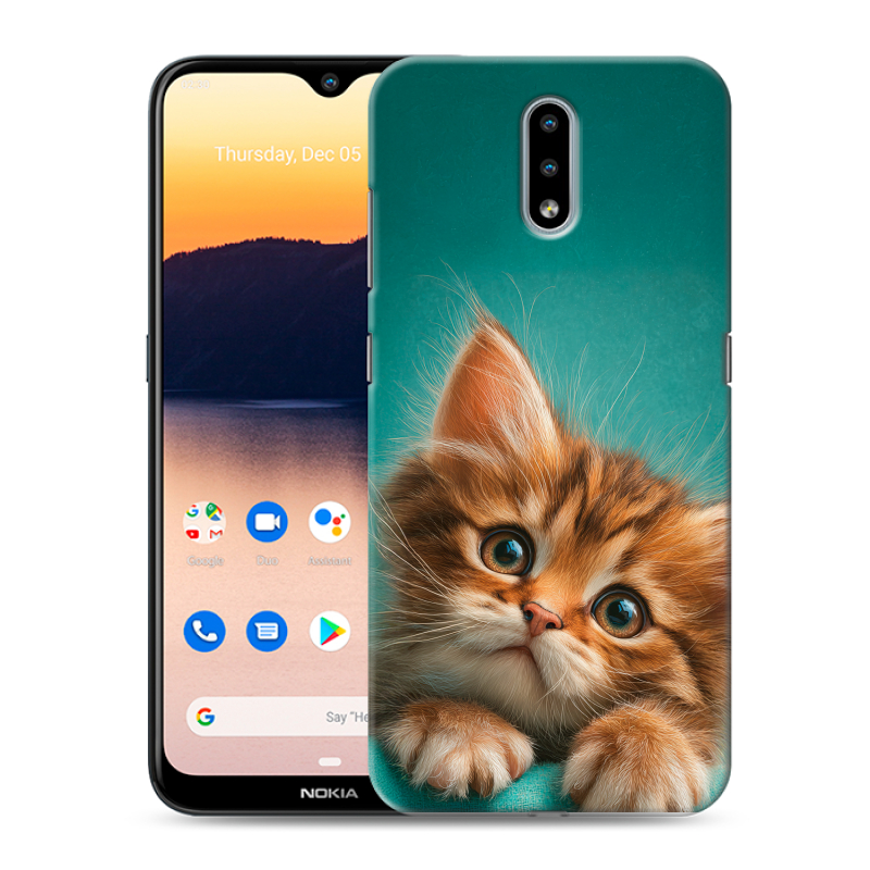 Силиконовый противоударный чехол на Nokia 2.3 с принтом котенок Силиконовый противоударный чехол на Nokia 2.3 с принтом котенок