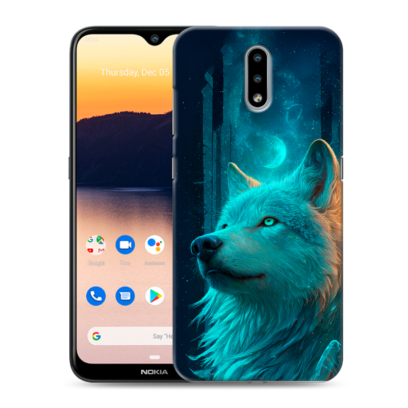 Силиконовый противоударный чехол на Nokia 2.3 с принтом бабочки саккура Силиконовый противоударный чехол на Nokia 2.3 с принтом бабочки саккура