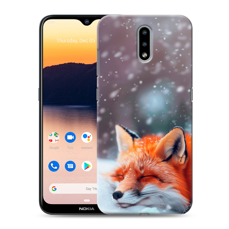 Силиконовый противоударный чехол на Nokia 2.3 с принтом лиса Силиконовый противоударный чехол на Nokia 2.3 с принтом лиса