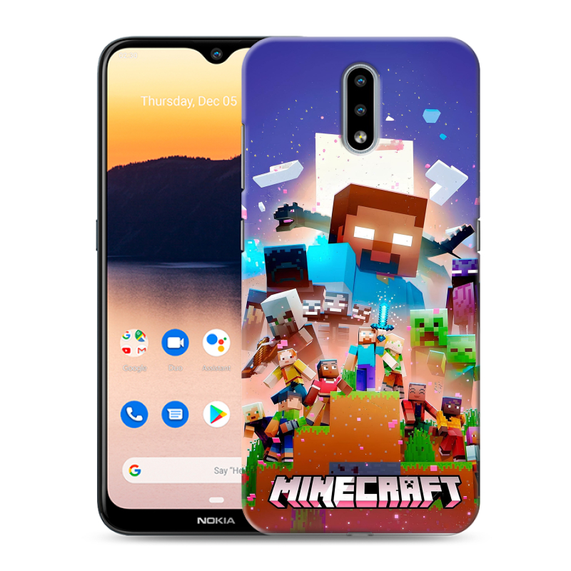 Силиконовый чехол на Nokia 2.3 с принтом Майнкрафт Minecraft Силиконовый чехол на Nokia 2.3 с принтом Майнкрафт Minecraft