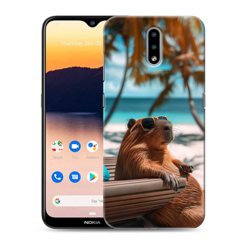 Силиконовый чехол на Nokia 2.3 с принтом Капибара Силиконовый чехол на Nokia 2.3 с принтом Капибара