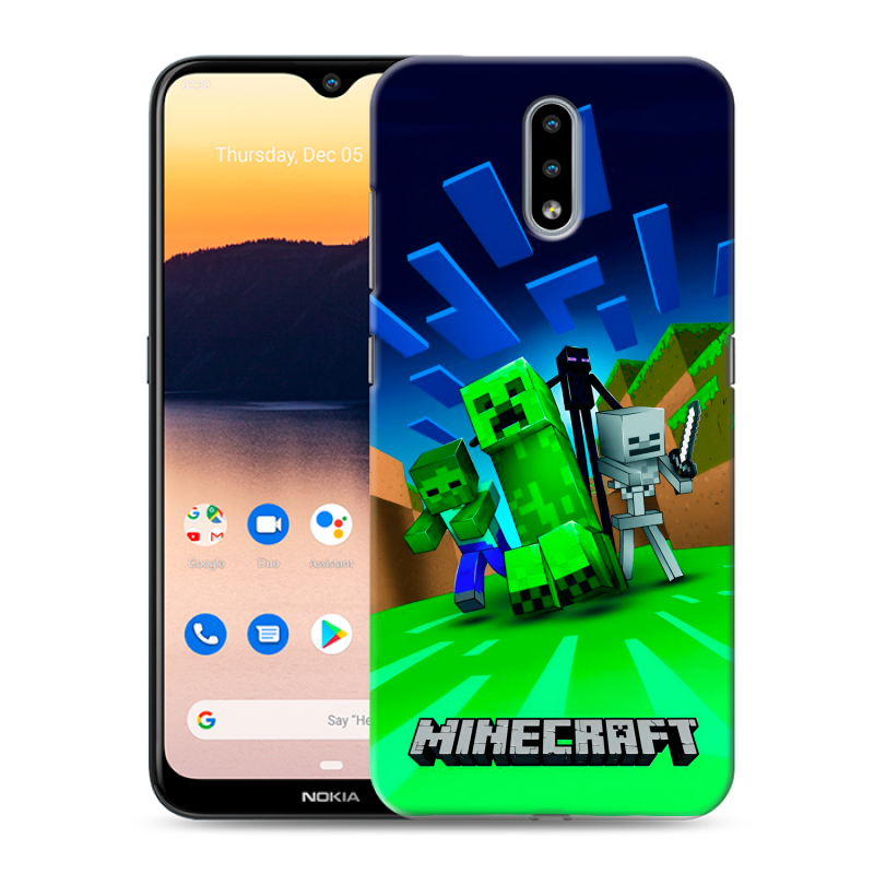 Силиконовый чехол на Nokia 2.3 с принтом Майнкрафт Силиконовый чехол на Nokia 2.3 с принтом Майнкрафт