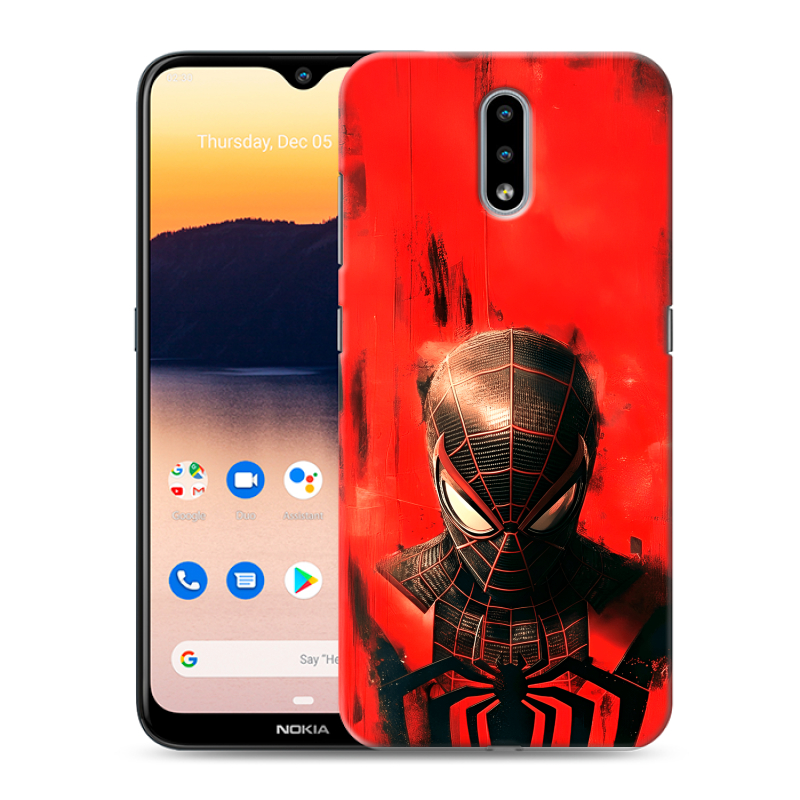 Силиконовый противоударный чехол на Nokia 2.3 с принтом человек паук spiderman Силиконовый противоударный чехол на Nokia 2.3 с принтом человек паук spiderman