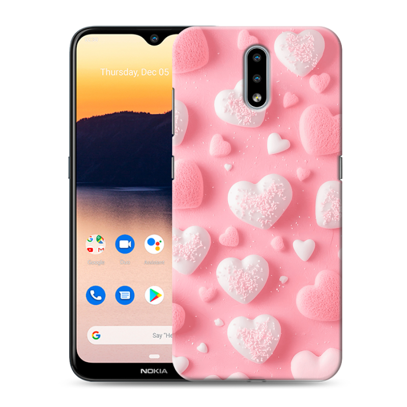 Силиконовый чехол на Nokia 2.3 с принтом Сердечки Силиконовый чехол на Nokia 2.3 с принтом Сердечки