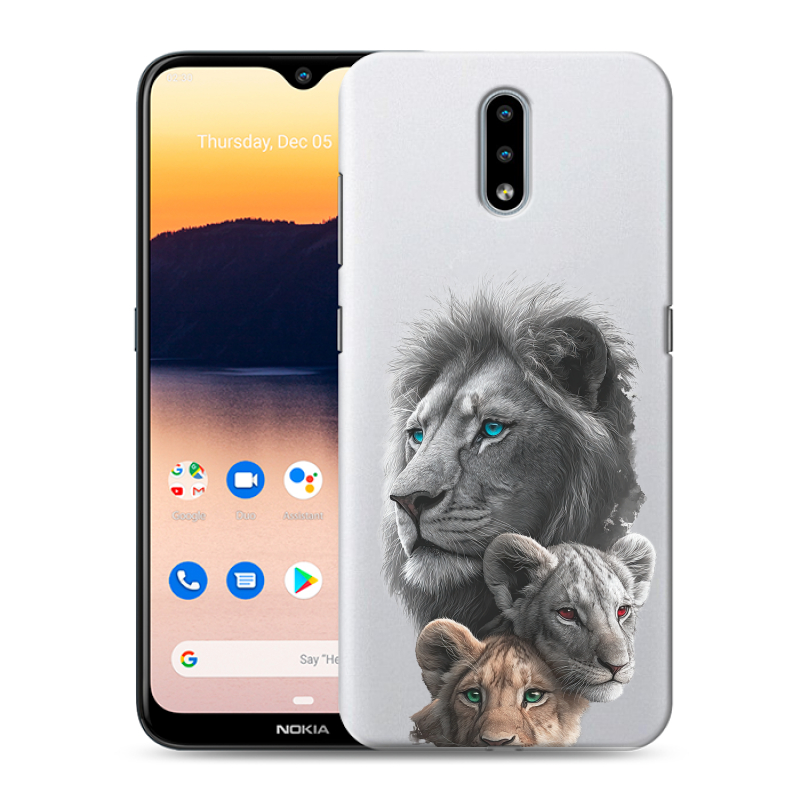 Силиконовый чехол на Nokia 2.3 с принтом Львы Силиконовый чехол на Nokia 2.3 с принтом Львы