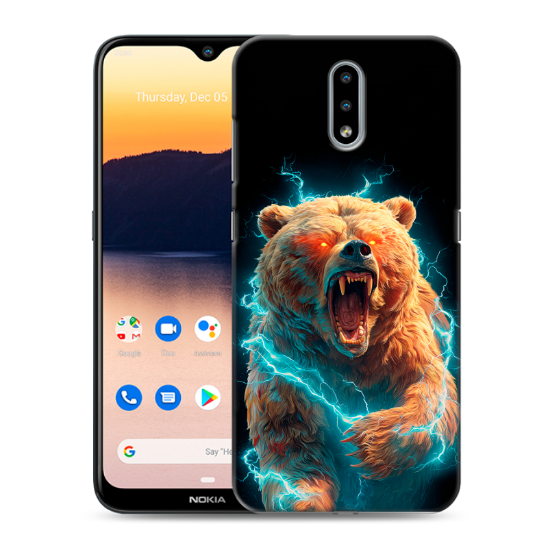 Силиконовый чехол на Nokia 2.3 с принтом Медведь Силиконовый чехол на Nokia 2.3 с принтом Медведь