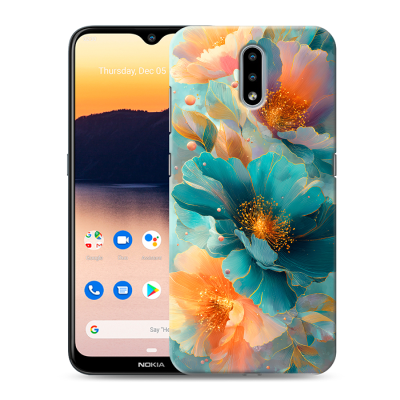 Силиконовый противоударный чехол на Nokia 2.3 с принтом Цветы Силиконовый противоударный чехол на Nokia 2.3 с принтом Цветы