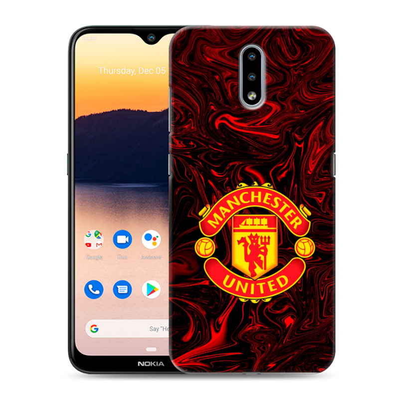 Силиконовый противоударный чехол на Nokia 2.3 с принтом Manchester United Силиконовый противоударный чехол на Nokia 2.3 с принтом Manchester United